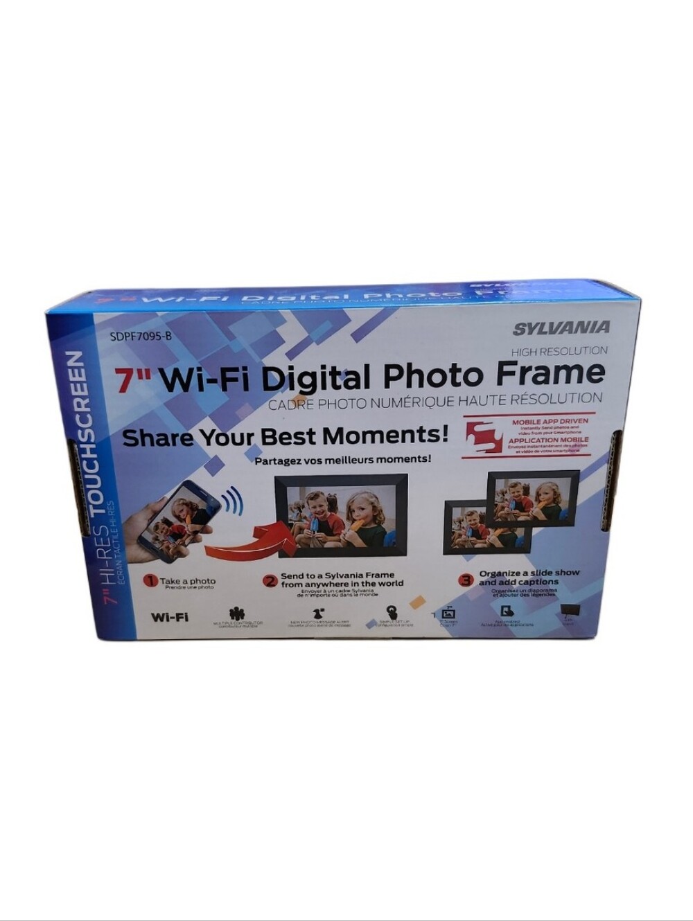 New In Unopened Box  Sylvania  7" Wi-Fi  Digital Photo Frame  Black